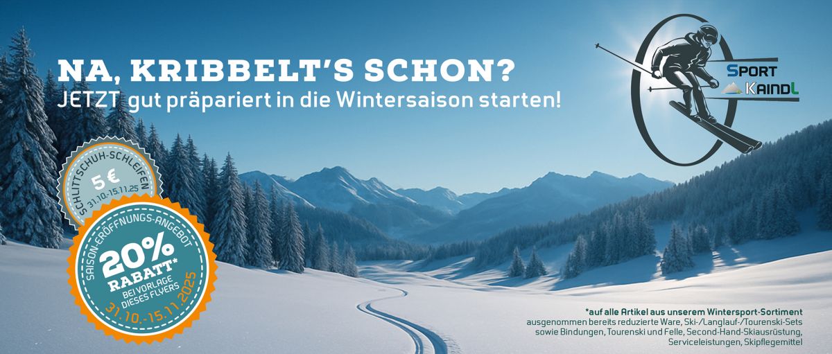 Saisonstart in die Wintersaison mit 20% auf reguläre Winterware - vom 31.11.2025 bis 15.11.2025